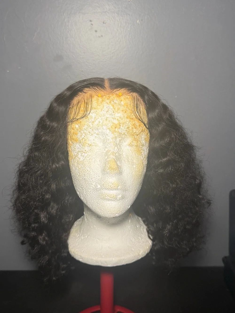 Black Curly HD lace glueless closure wig